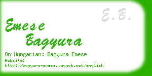 emese bagyura business card